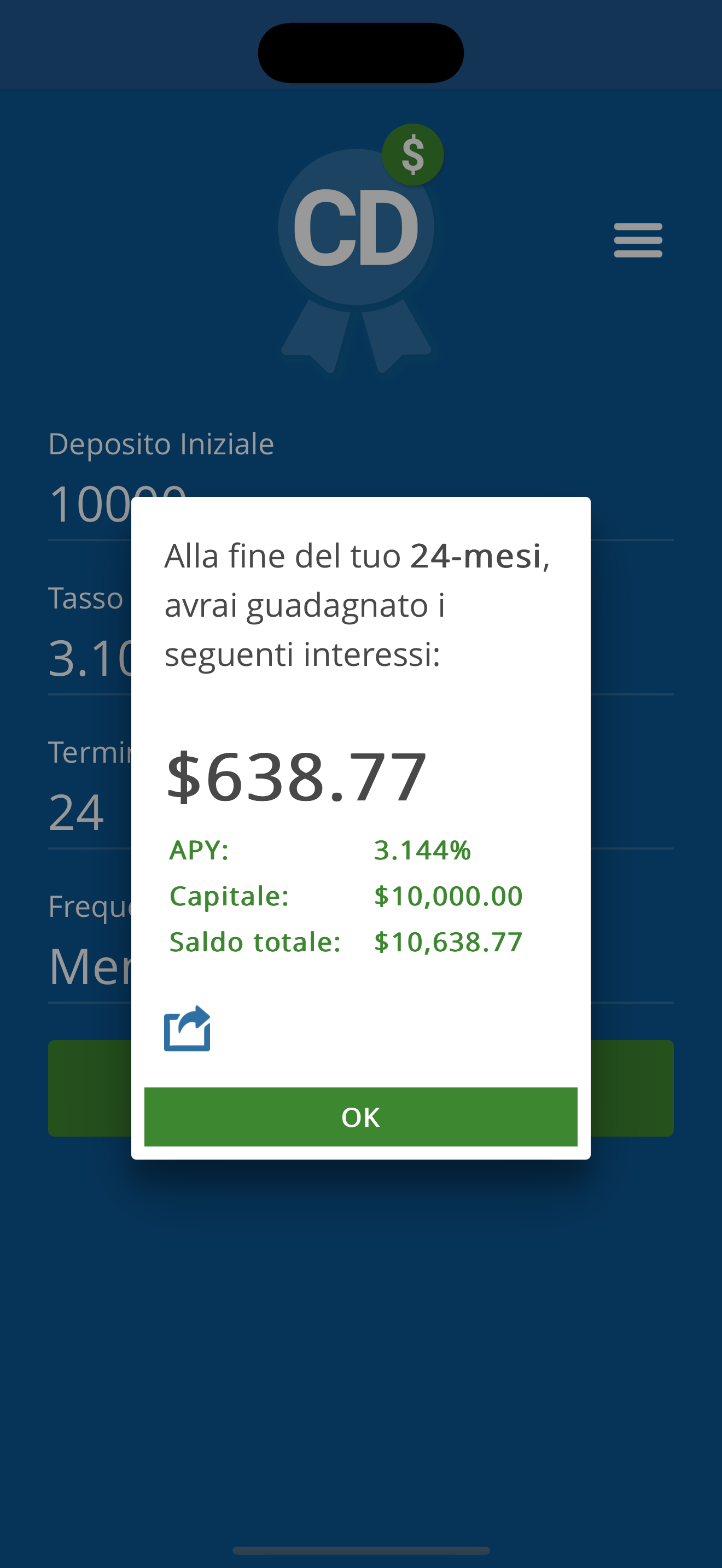 Risultati in CD Calculator Pro