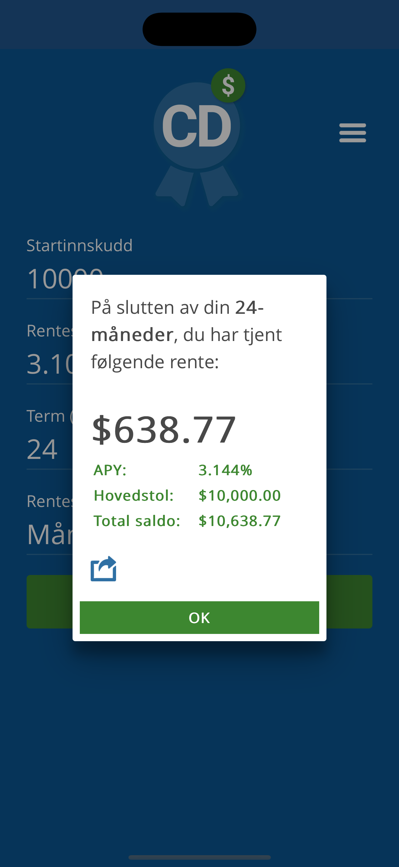 Resultater i CD Calculator Pro