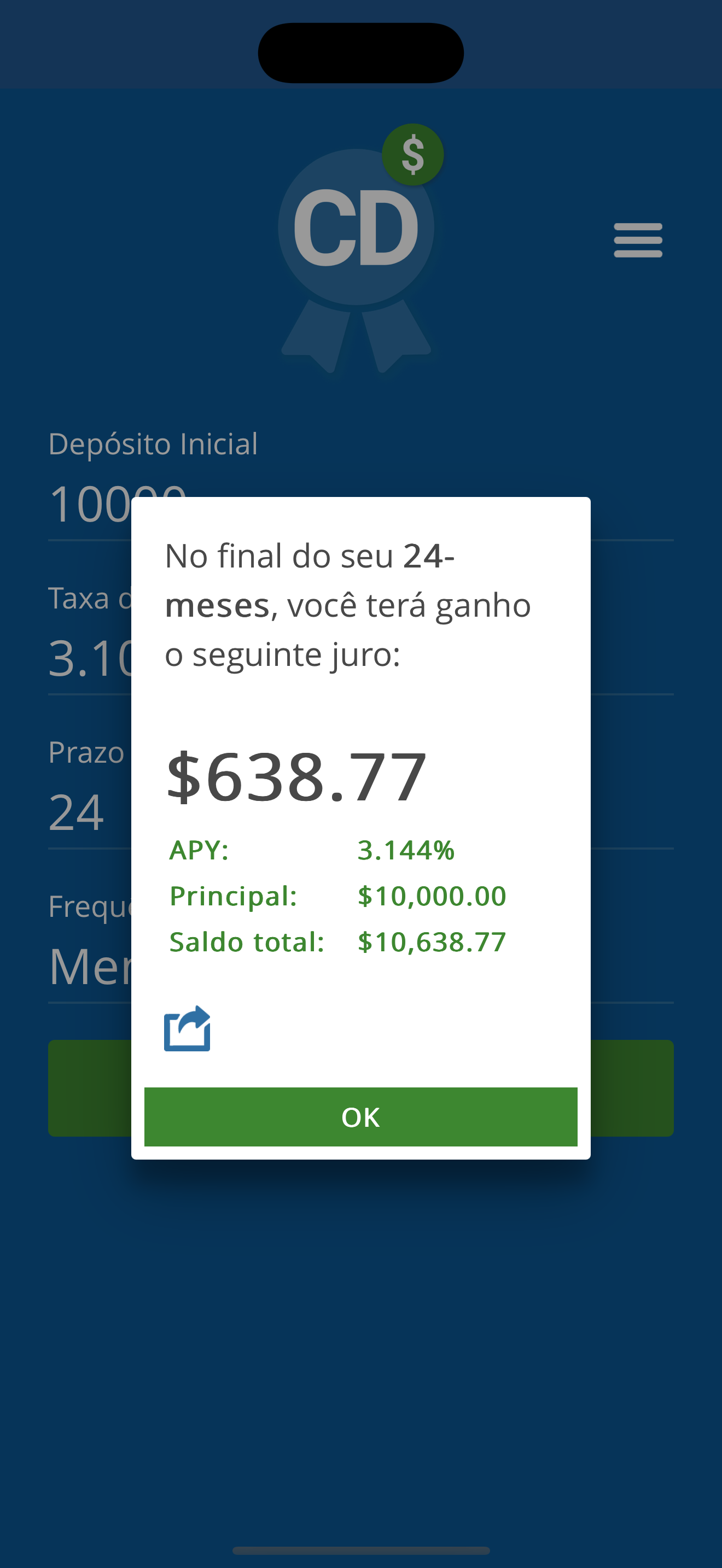 Resultados do CD Calculator Pro